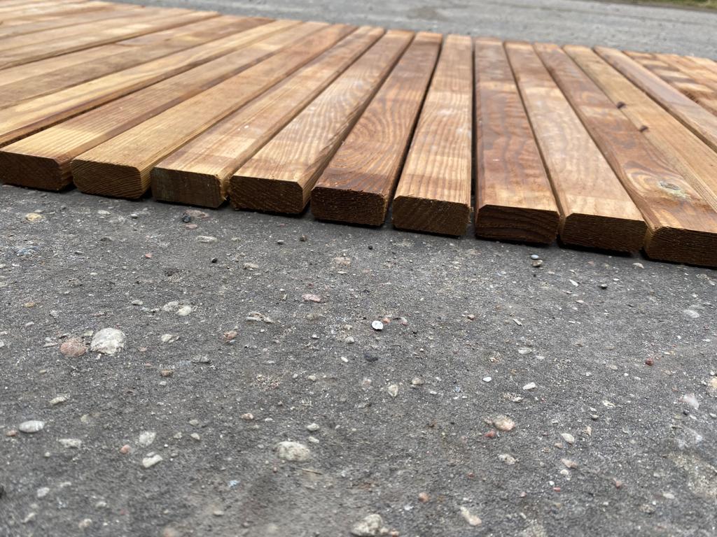 Percorso Da Giardino In Legno 2,8m – Passerella Arrotolabile In Pino Carbonizzato Per Esterni