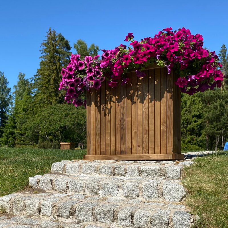 High planter box for fencing for flowers and vegetables for garden